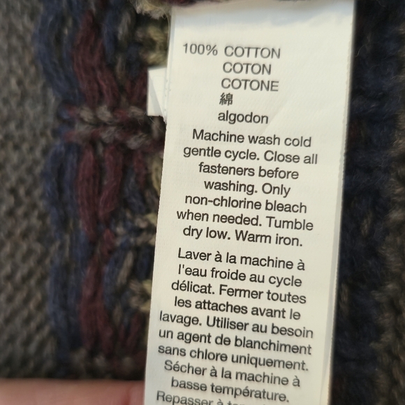 Gap Sweater Mens Medium Gray Shawl Cardigan Button Up Western Navajo Knit Hiking - Picture 3 of 12